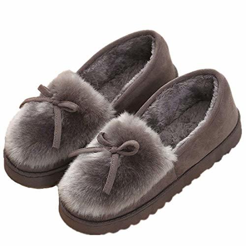 Places Mujer Zapatillas de Estar Invierno casa Cerradas Calienta con Comodidad Pantuflas