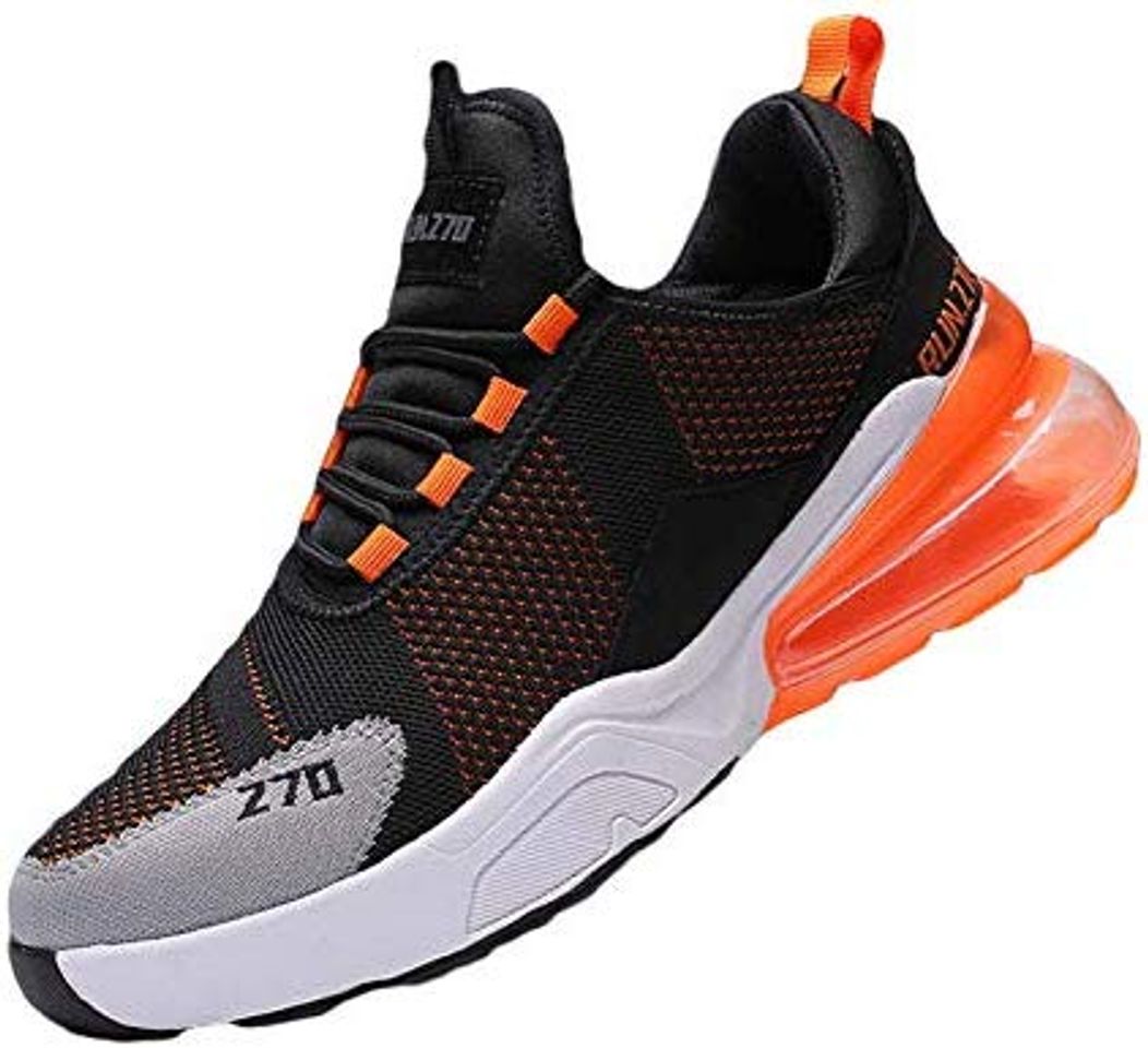 Moda Zapatillas Running para Hombre Aire Libre y Deporte Transpirables Casual Zapatos Gimnasio Correr Sneakers Verde 43