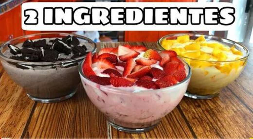 3 postres con 2 INGREDIENTES (muy fáciles y rápidos) - YouTube