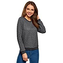 Place oodji Ultra Mujer Suéter de Tejido Texturizado con Manga 3/4, Turquesa, ES