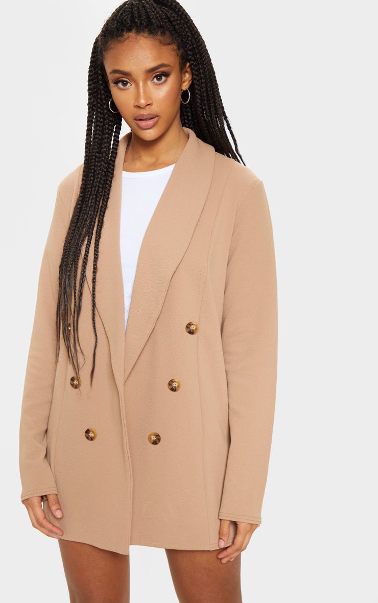 Productos Camel Oversized Button Detail Blazer