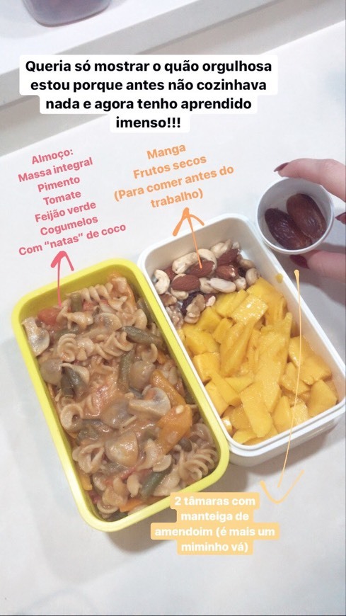 Fashion Massa com natas (de coco) e cogumelos 