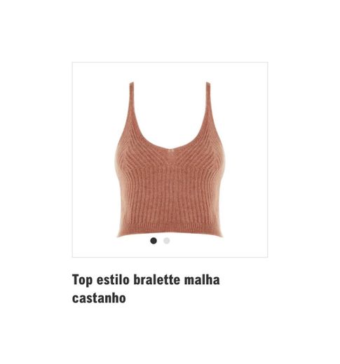 Top estilo bralette malha castanho