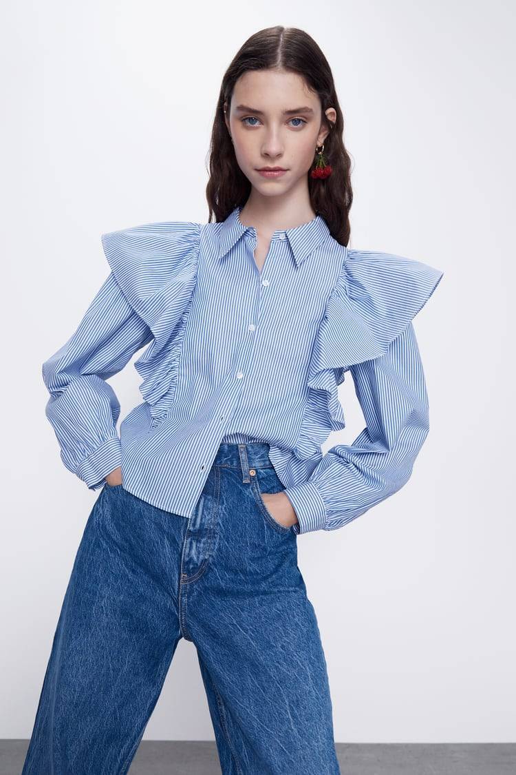 Social Camisa com folhos 