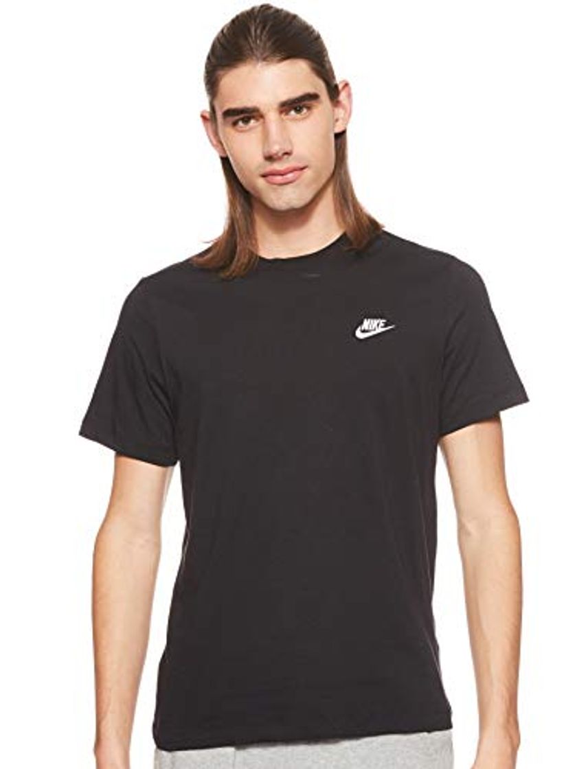 Moda NIKE M NSW Club tee Camiseta de Manga Corta, Hombre, Black