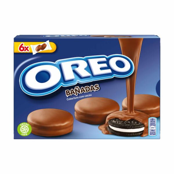 Productos Oreo banhadas com chocolate de leite 