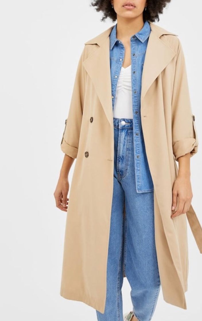 Fashion Stradivarius Trench fluido comprido 