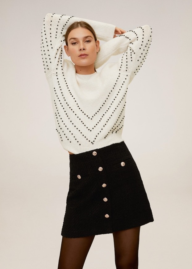 Social Camisola missangas lantejoulas 