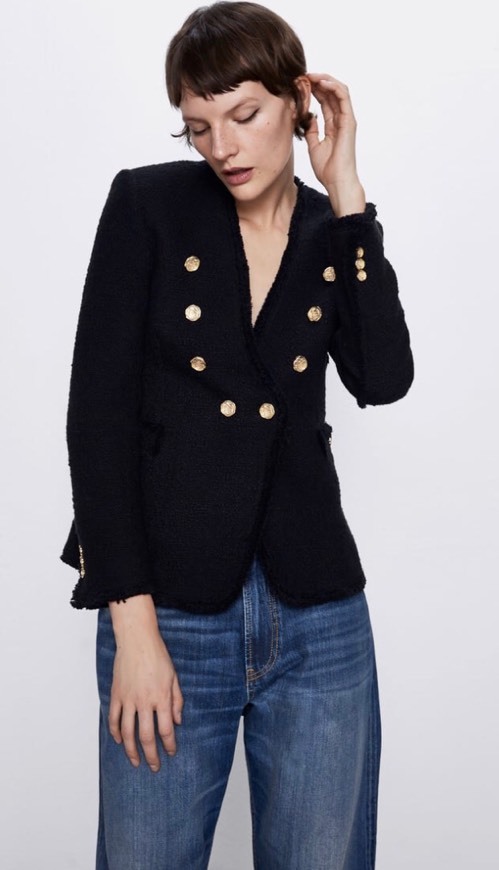 Social Casaco botões dourados