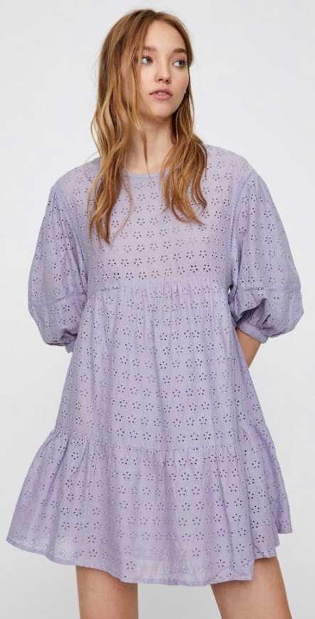 Social Vestido babydoll com bordados e color block