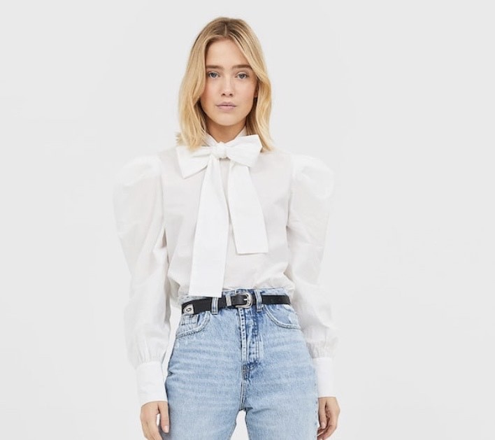 Social T-shirt com laço na gola
