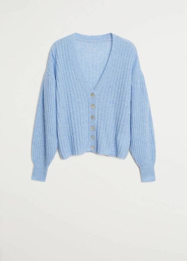 Cardigan de malha canelada