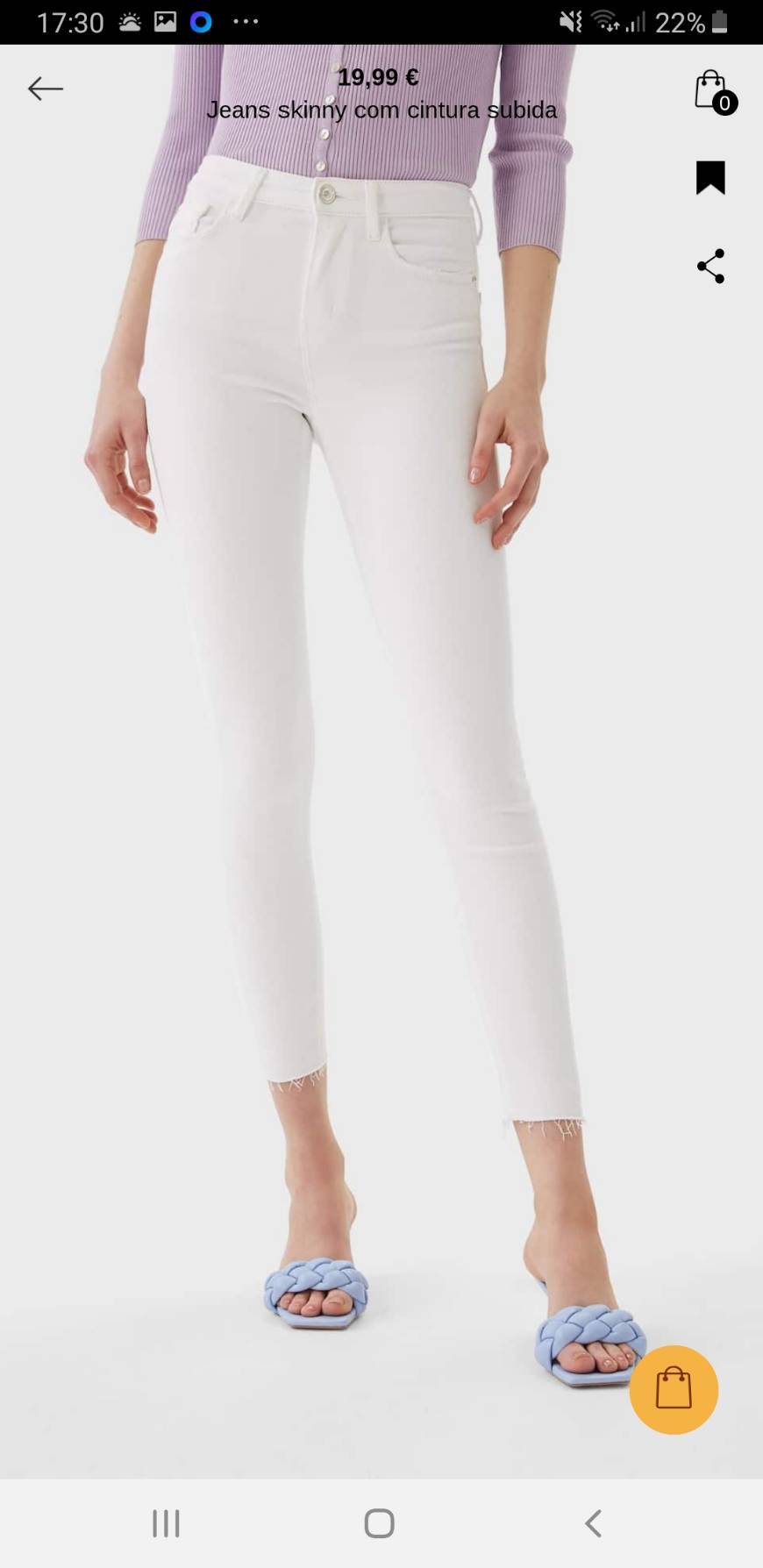 Moda Jeans skinny com cintura subida 