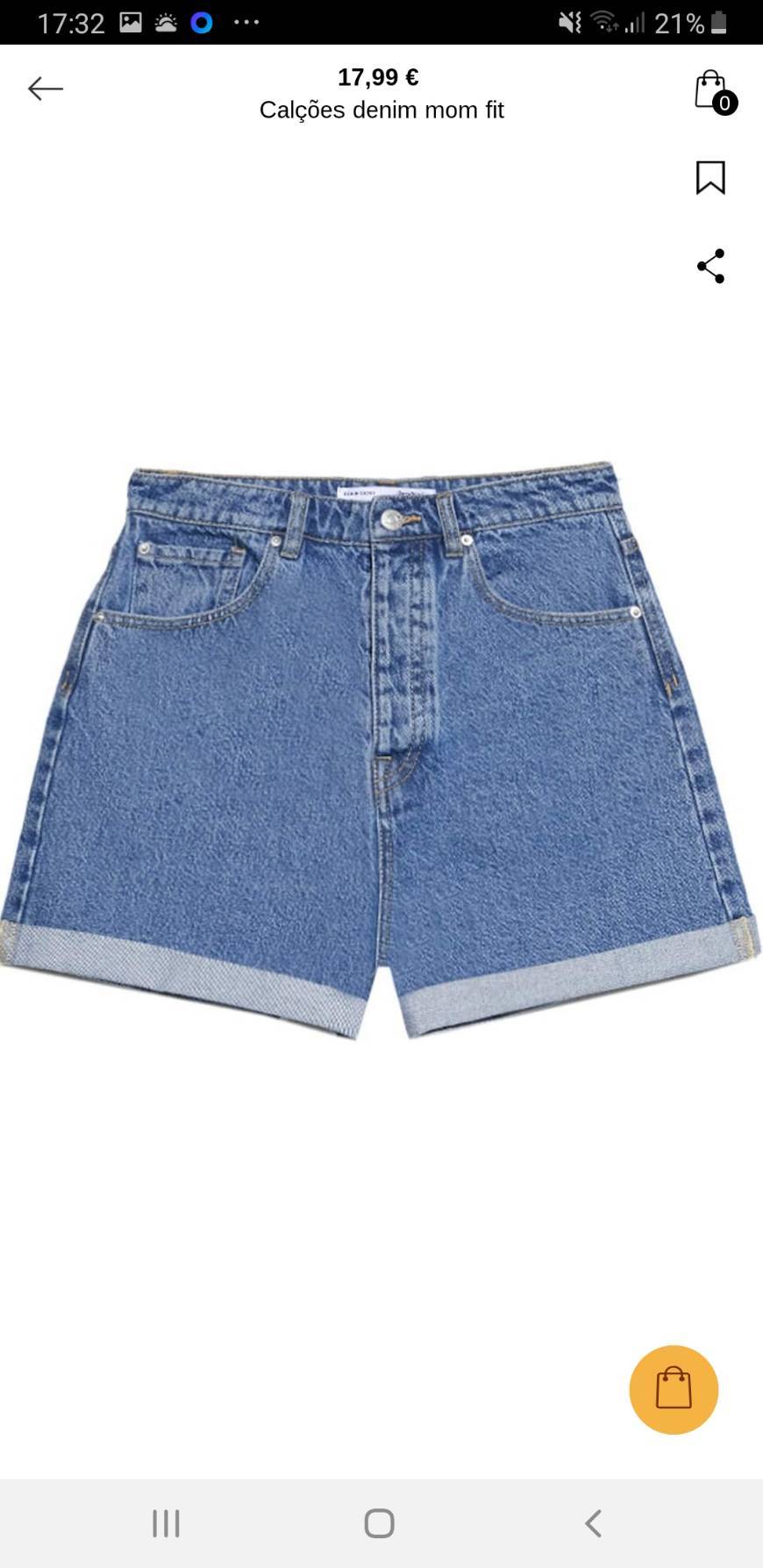 Moda Calções denim mom fit