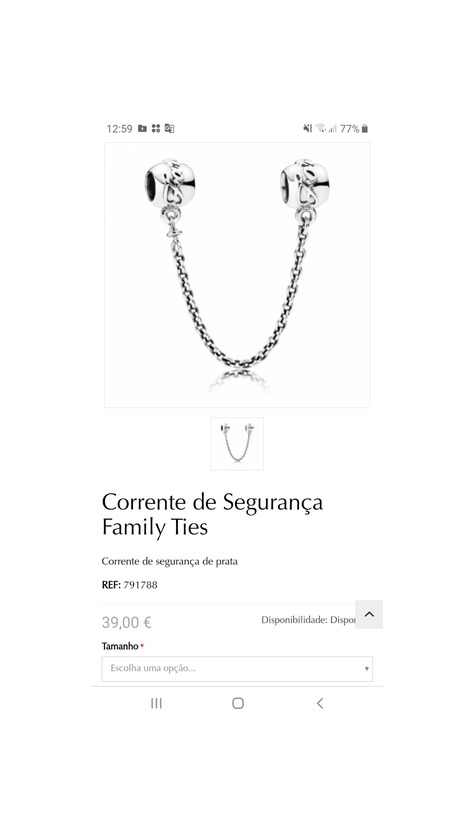 Producto Corrente de Segurança Family Ties  Pandora