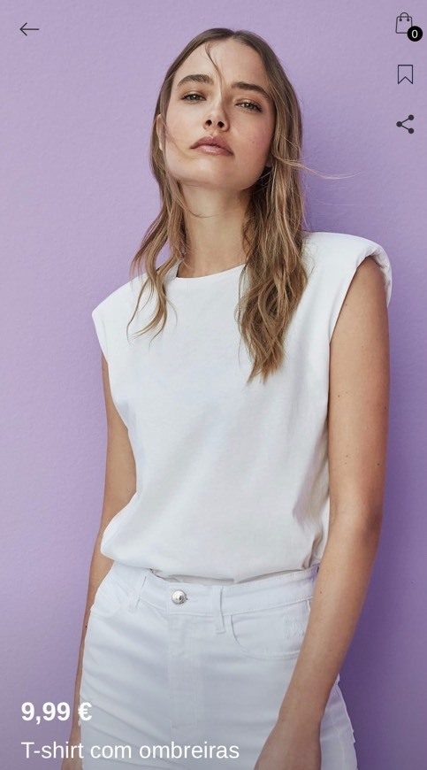 Social T-shirt com ombreiras stradivarius 