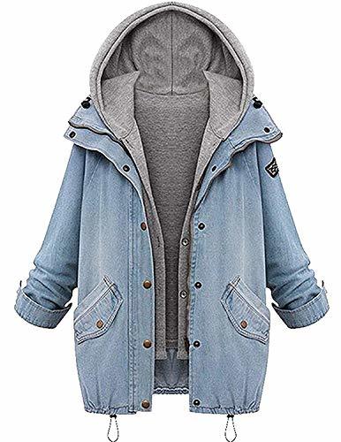 Places BYD Mujeres 2 en 1 Dos piezas Abrigo Denim Chaquetas de Mezclilla