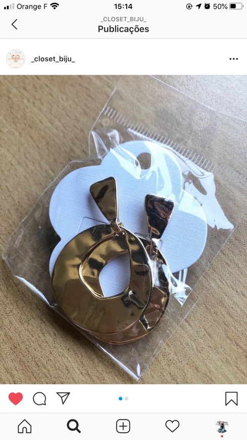 Social Brincos CLOSET BIJU efeito chapa batida 