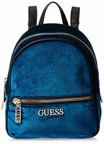 Moda Guess RONNIE TEAL VT744532 mochila niña mujer azul chenilla de terciopelo