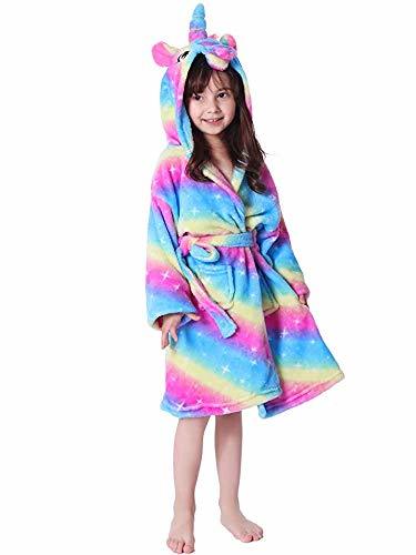 Moda DRESHOW Suave Unicornio Albornoz con Capucha Ropa de Dormir- Regalos de Unicornio