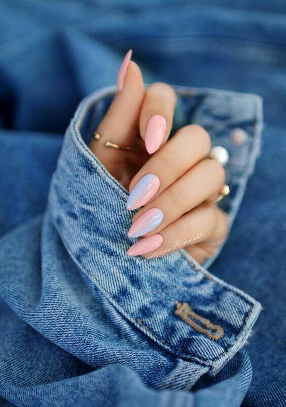 Fashion Pink and blue nails