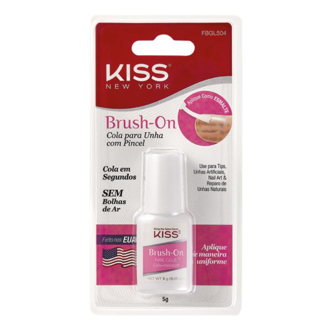 Moda Cola para Unhas Postiças Brush-On - Kiss New York

