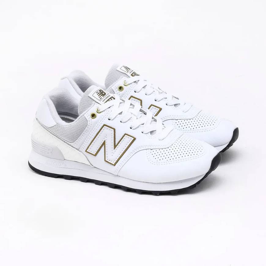 Productos New Balance 574 Brancos e Dourados