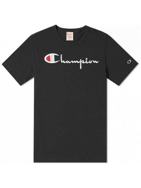 Moda Champion Reverse Weave T-Shirt Script Logo Black