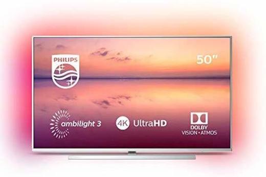 Philips 50PUS6814, Smart TV Alexa Ultra HD (Ambilight 3 Lados, HDR 10+,