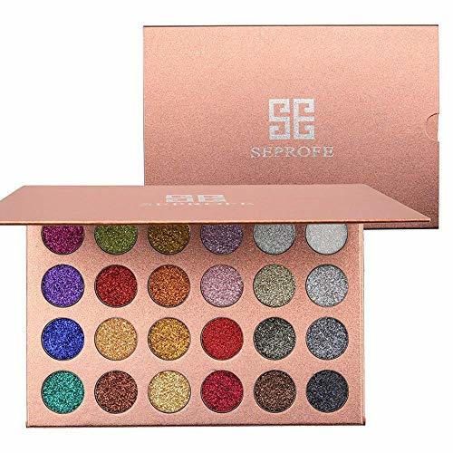 Paleta de sombras de ojos con purpurina prensada en 24 colores