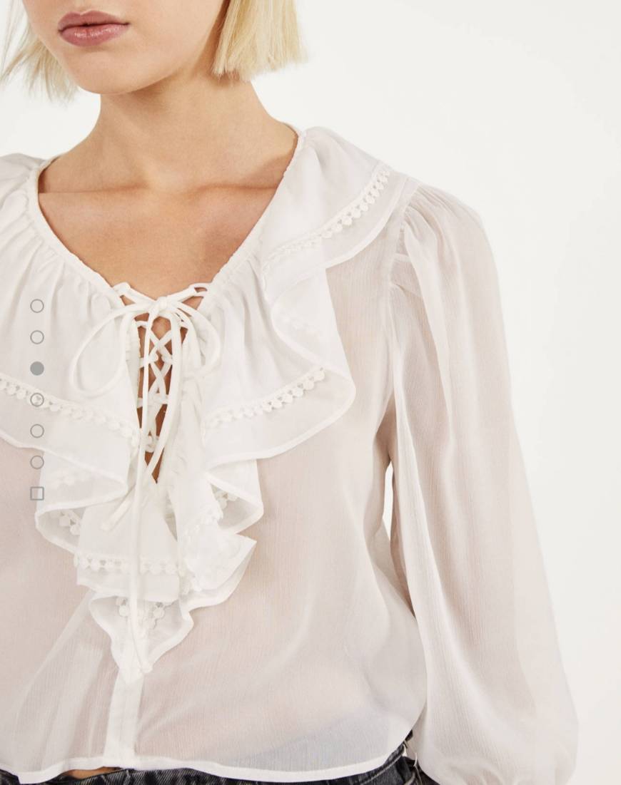 Social Blusa de renda com folhos 
