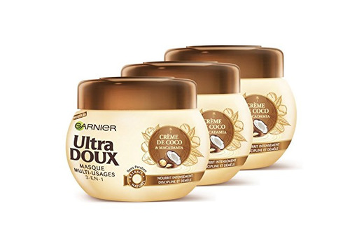 Garnier Ultra Doux máscara de leche de coco Macadamia 300 ml -  - Juego de 3