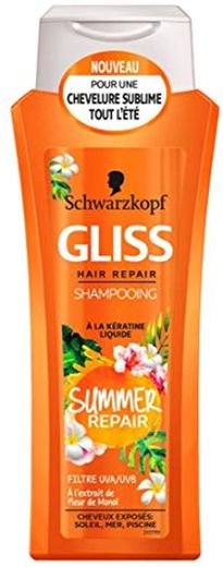Schwarzkopf  Gliss – Champú Summer Repair – Reparación de verano – flor de monoï – FLACON 250 ml