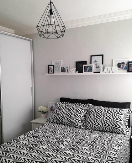 Decoração preto e branco quarto