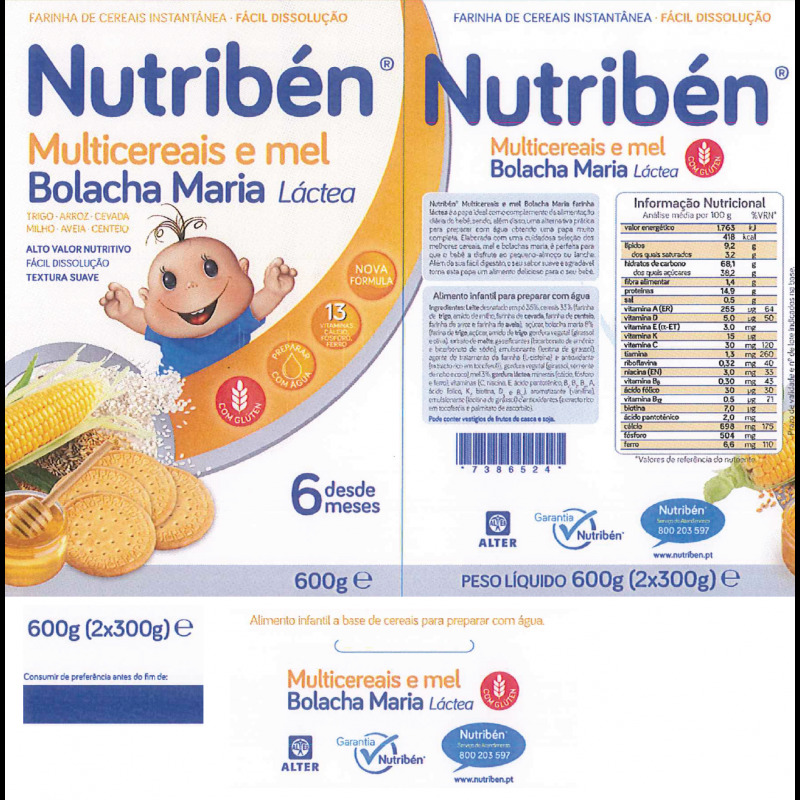 Products Nutribén Multicereais e Mel com Bolacha Maria