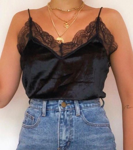 Velvet Laced Cami Top