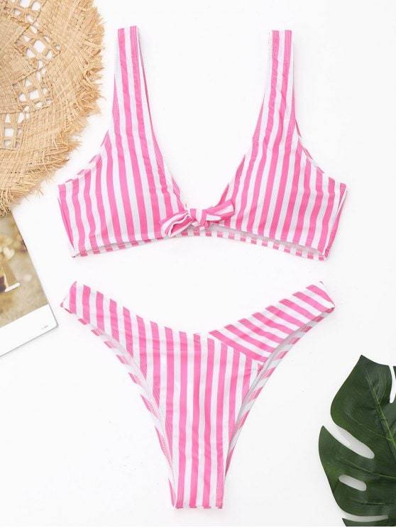 Product Conjunto de bikini listrado nó frente