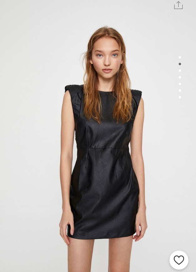 Vestido de efeito pele com franzidos no ombro 