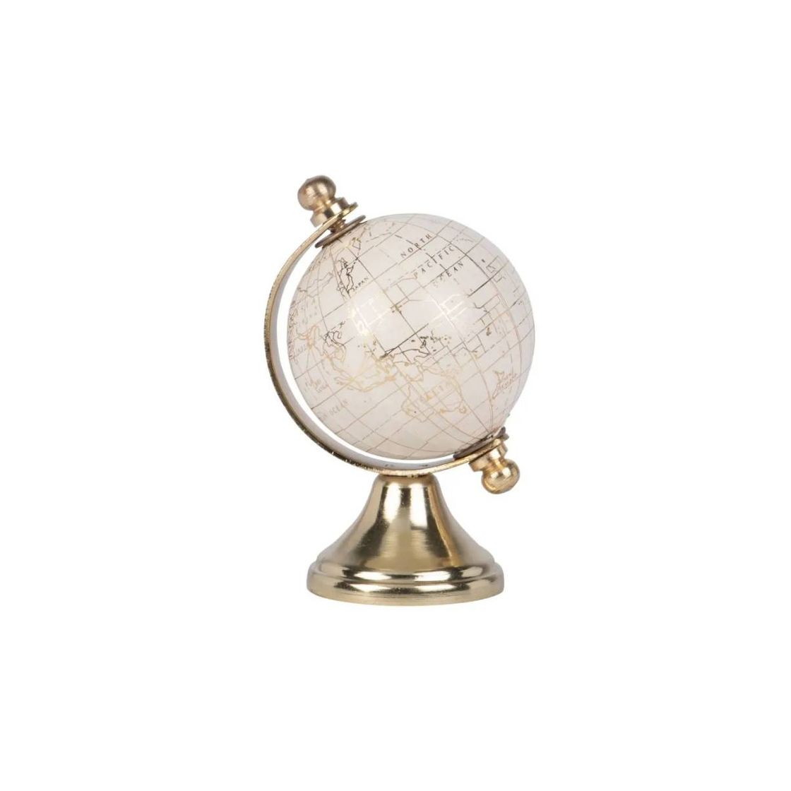 Producto Globo terrestre mapa do mundo de metal dourado e branco 