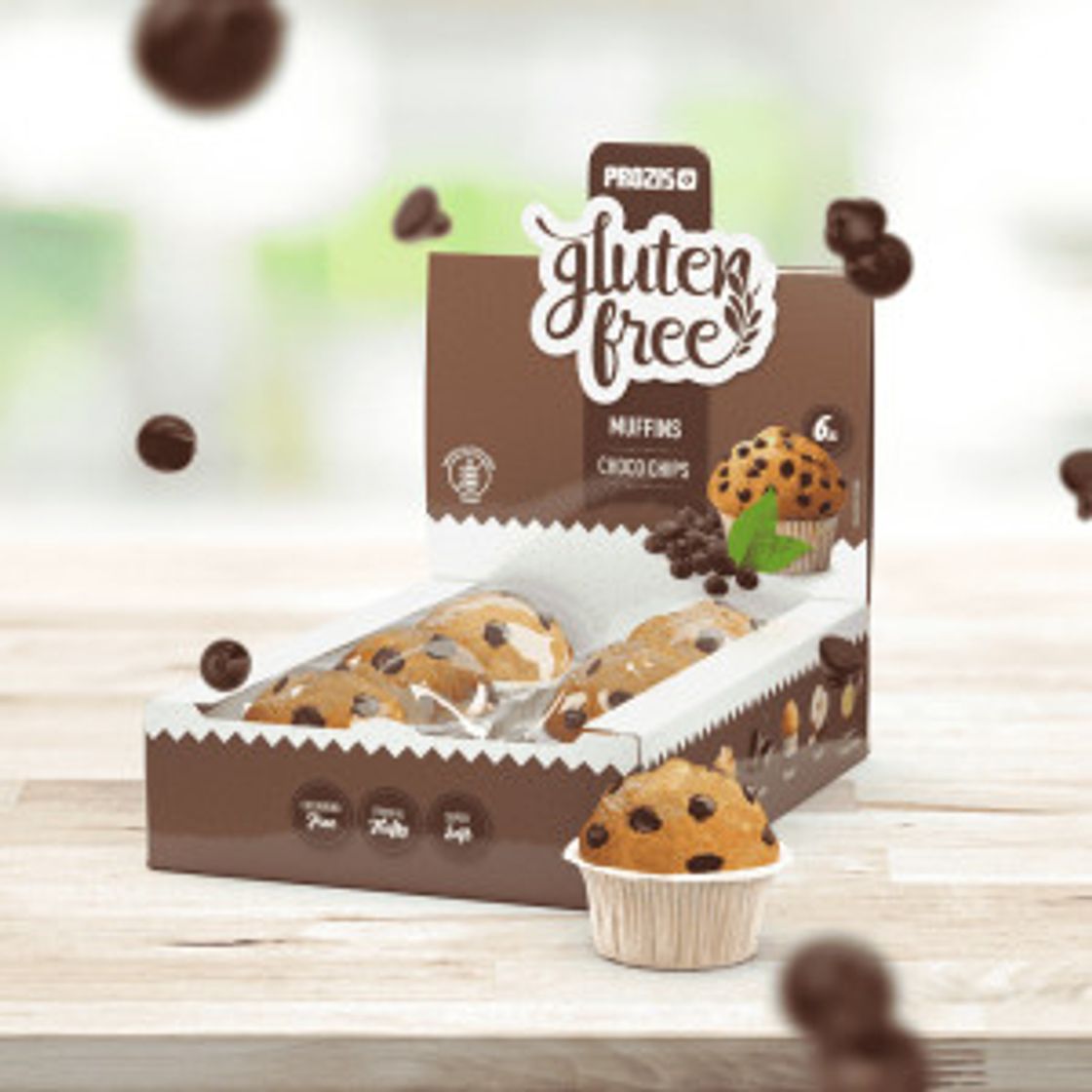 Producto 6 x Gluten Free Muffin 60 g Chocolate Chip - Bakery