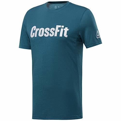 Social Reebok Crossfit Read tee Camiseta de Manga Corta, Hombre, Azul