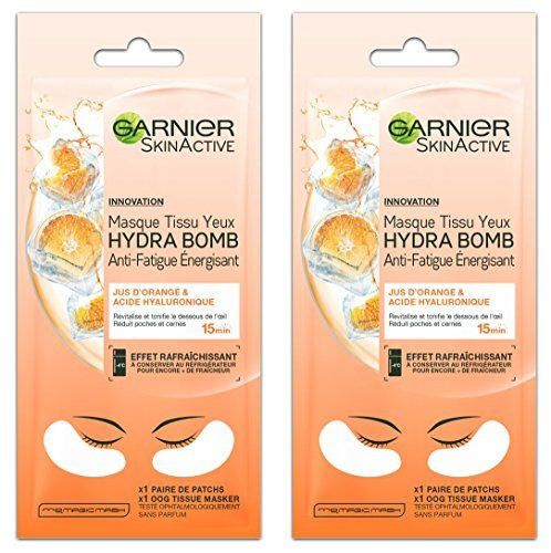 Garnier Skinactive máscara tejido ojos hydrabomb antifatiga Energisant 6 G – Lote de 2