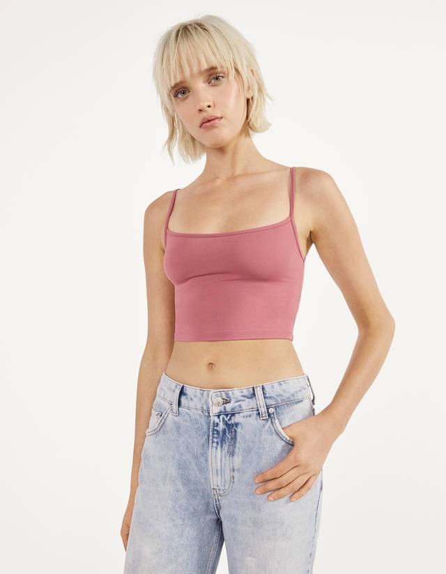 Moda Crop top de alças

