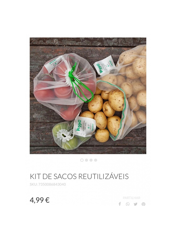 Producto Kit de sacos reutilizáveis  