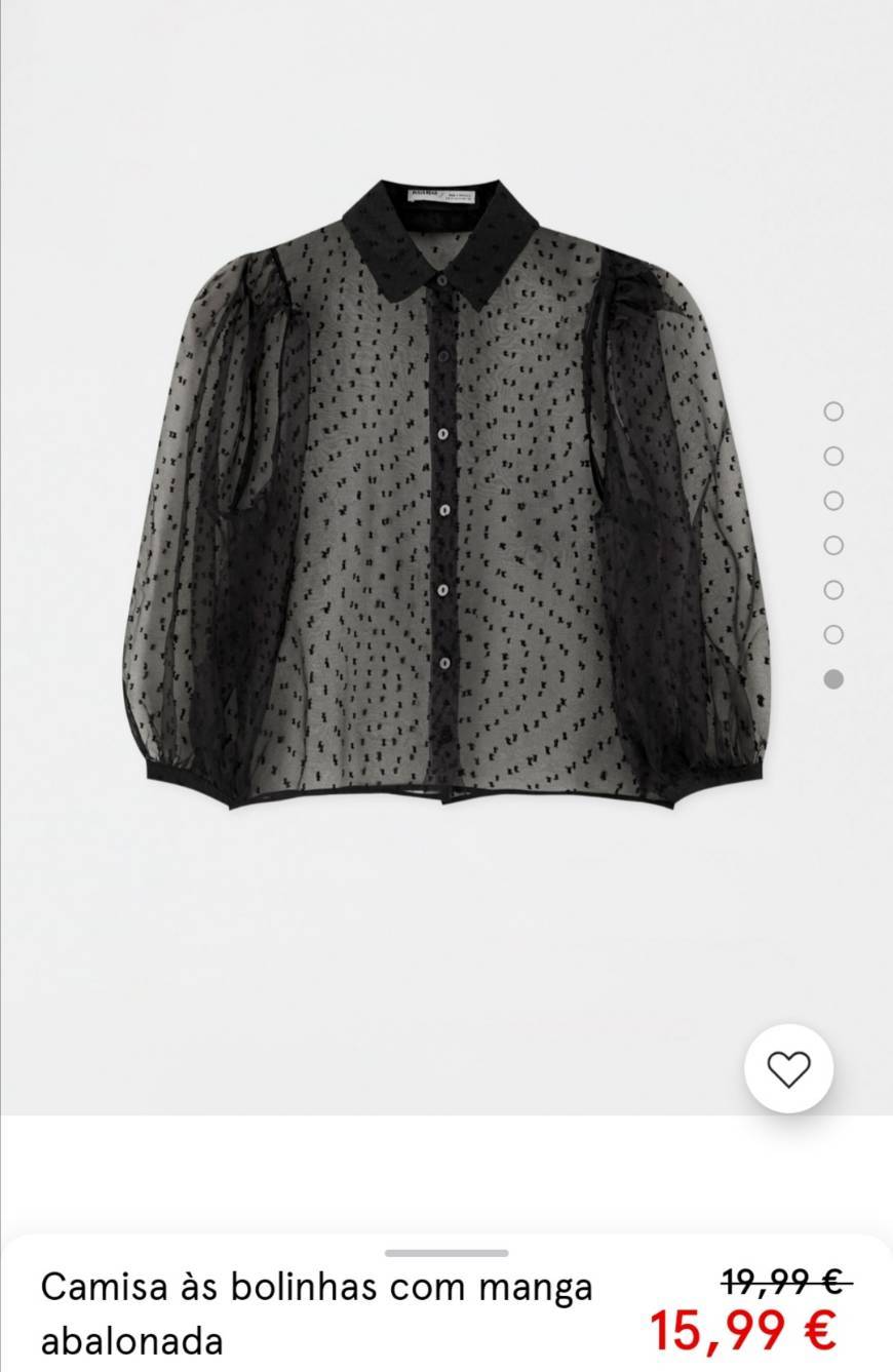 Social Camisa às bolinhas com manga abalonada