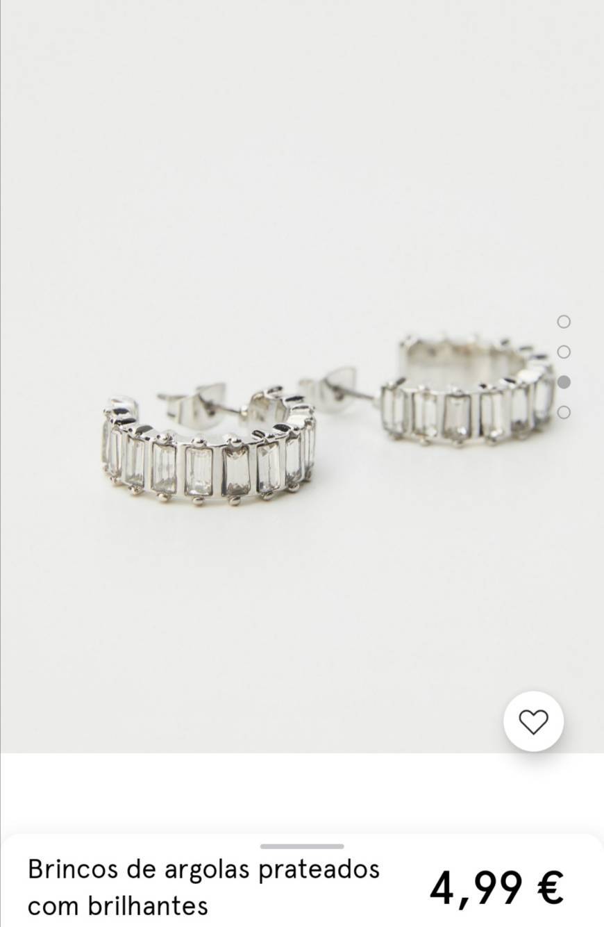 Social Brincos de argolas prateados com brilhantes 