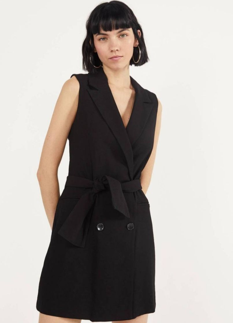 Social Colete tipo blazer com cinto