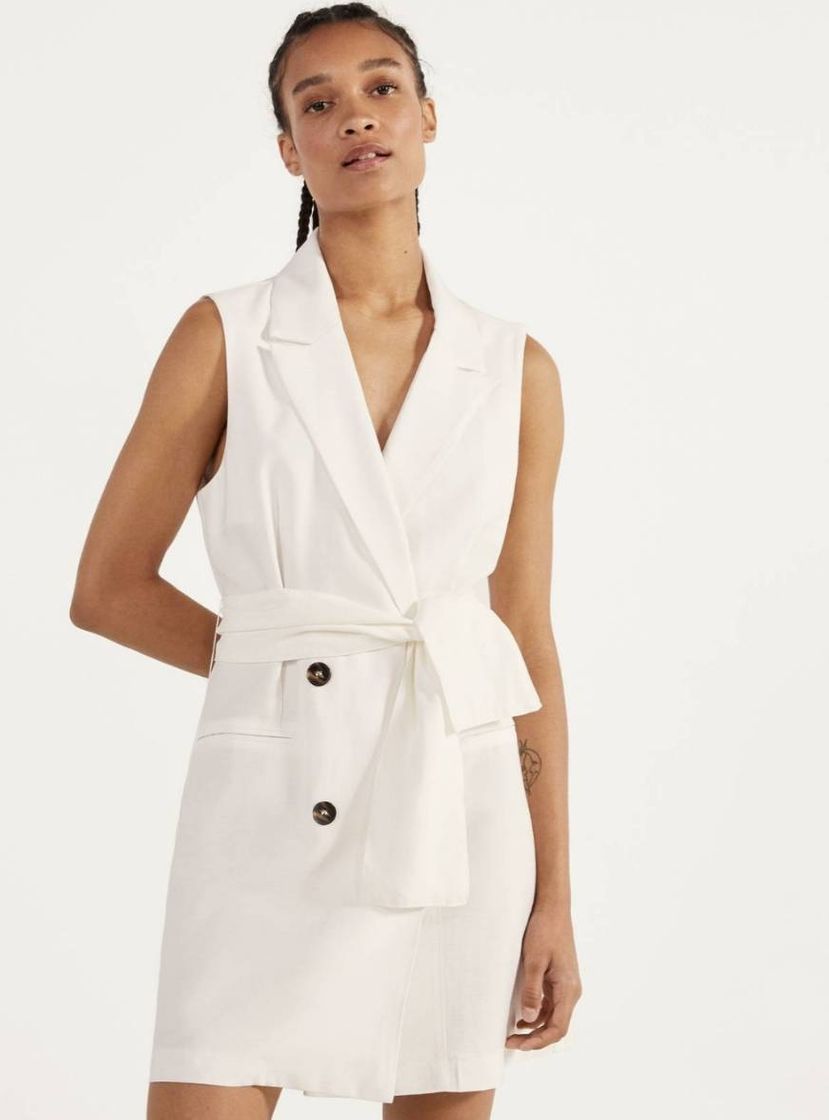 Social Colete tipo blazer com cinto