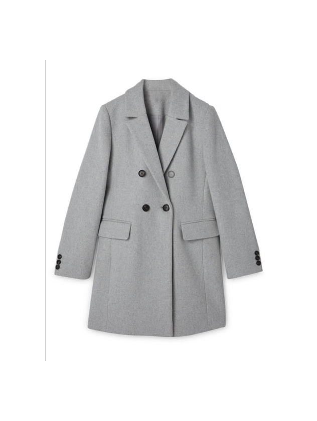 Social Sobretudo de pano com botões duplos