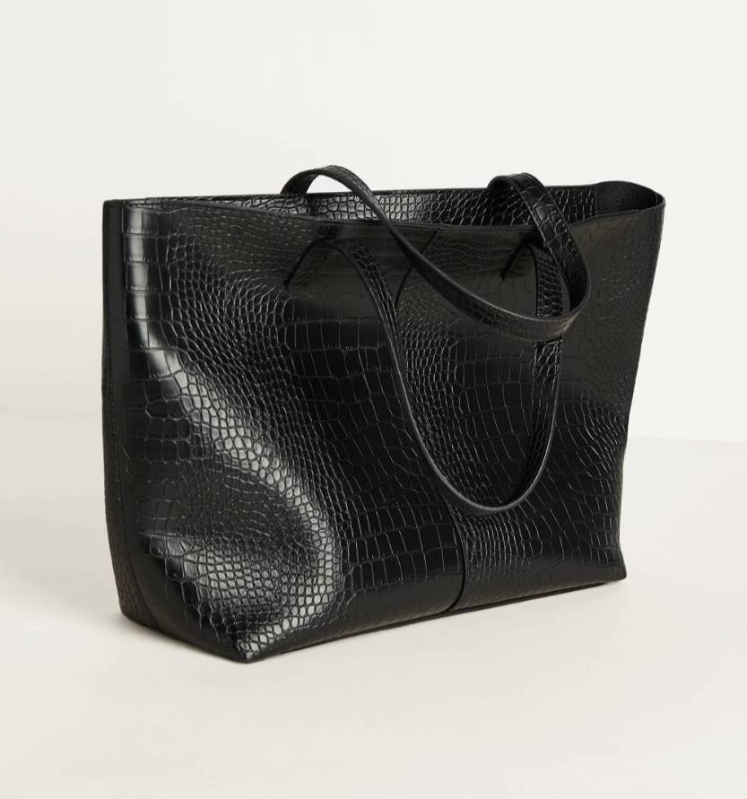 Moda Mala tote bag com efeito de crocodilo